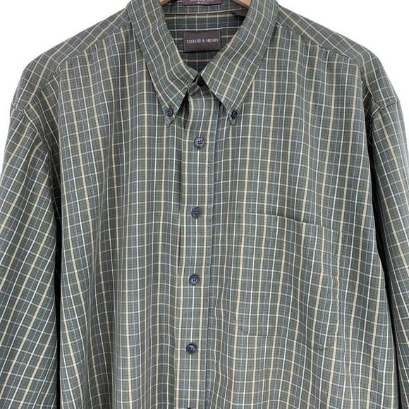 Men’s Taylor & Henry plaid shirt button up casual size XXL 1895 - Picture 2 of 8